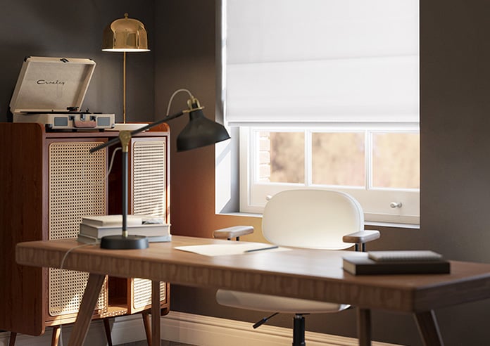 Menton, Pure White - Motorised Roman Blind - Image 5